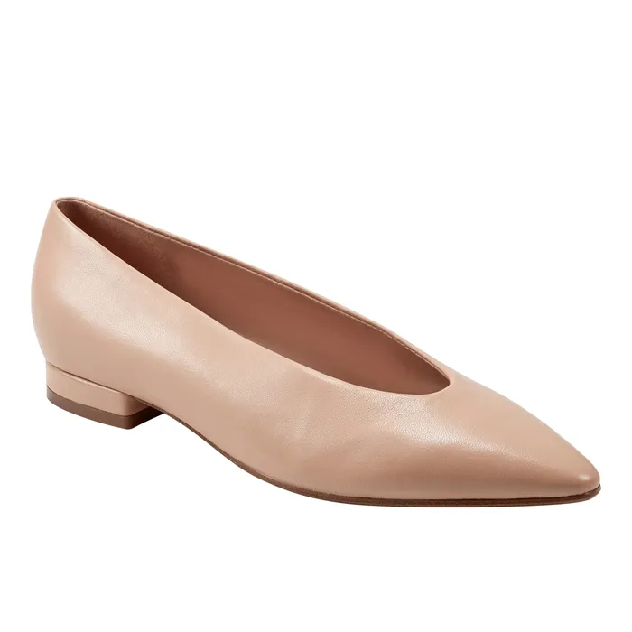 Marc Fisher Gunner Pointed Toe Flat Natural Leather Women Loafers and Flats
