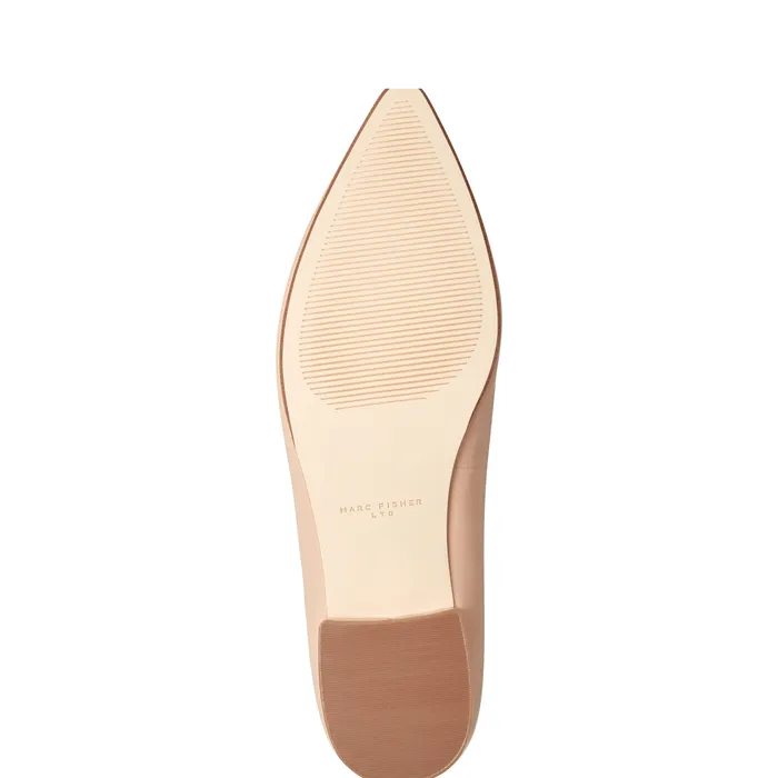 Marc Fisher Gunner Pointed Toe Flat Natural Leather Women Loafers and Flats