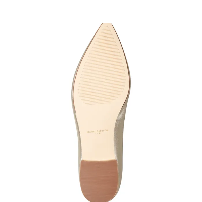 Marc Fisher Gunner Pointed Toe Flat Platino Leather Women Loafers and Flats