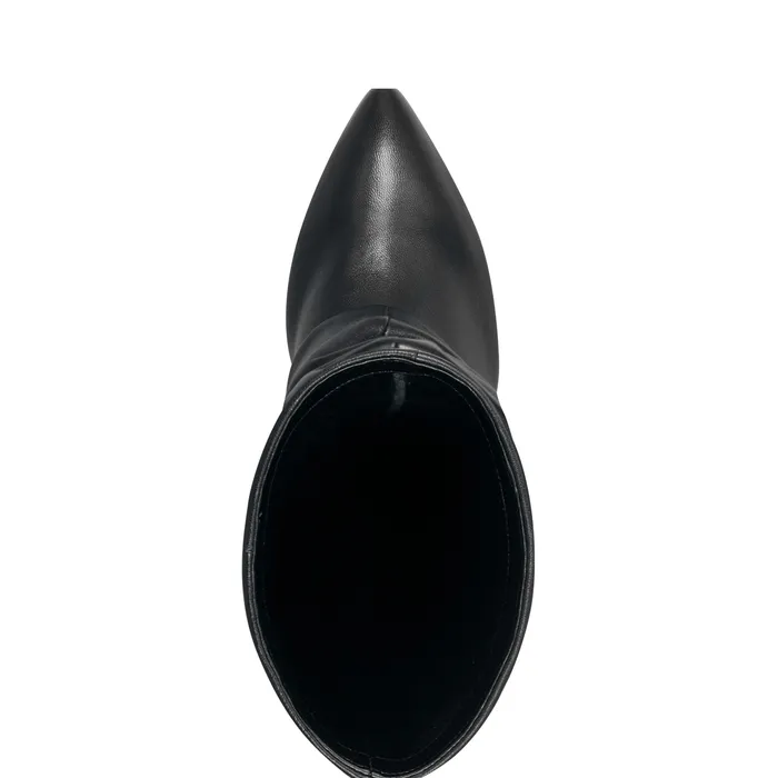 Marc Fisher Lalita Foldover Dress Boot Black Leather Women Dress Boots
