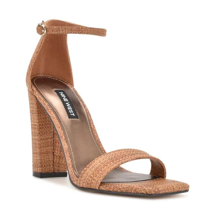 Marrie Ankle Strap Sandals Brown Raffia Women Nine West Sandals Marrie Ankle Strap Sandals Brown Raffia Women Nine West Sandals