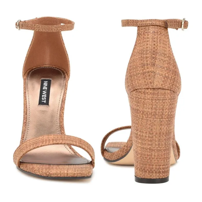 Marrie Ankle Strap Sandals Brown Raffia Women Nine West Sandals Marrie Ankle Strap Sandals Brown Raffia Women Nine West Sandals
