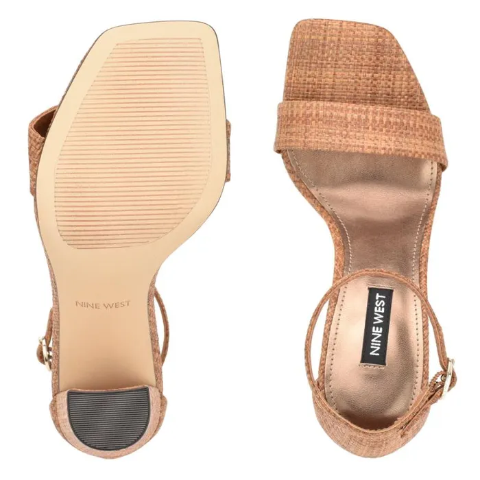 Marrie Ankle Strap Sandals Brown Raffia Women Nine West Sandals Marrie Ankle Strap Sandals Brown Raffia Women Nine West Sandals