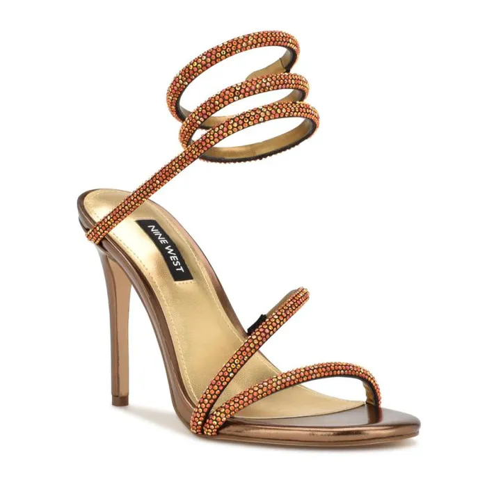Maskil Ankle Wrap Heeled Sandals Dark Gold Shimmer Women Nine West Sandals Maskil Ankle Wrap Heeled Sandals Dark Gold Shimmer Women Nine West Sandals