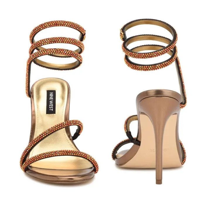 Maskil Ankle Wrap Heeled Sandals Dark Gold Shimmer Women Nine West Sandals Maskil Ankle Wrap Heeled Sandals Dark Gold Shimmer Women Nine West Sandals