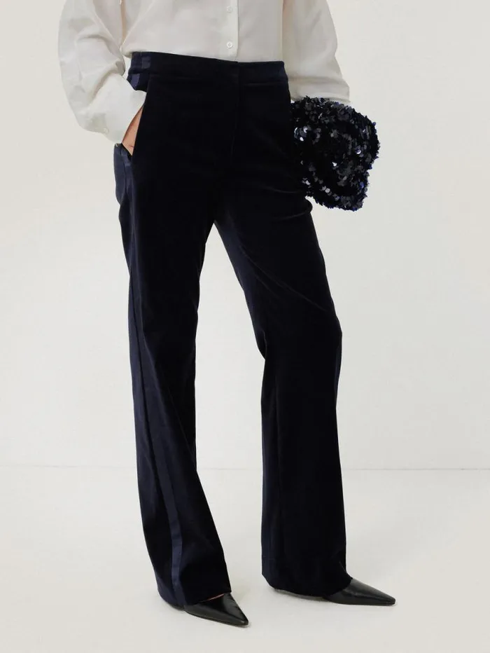 Mason Velvet Trouser Navy Women Jigsaw Trousers