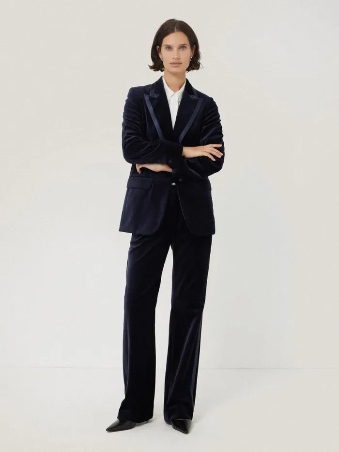 Mason Velvet Trouser Navy Women Jigsaw Trousers