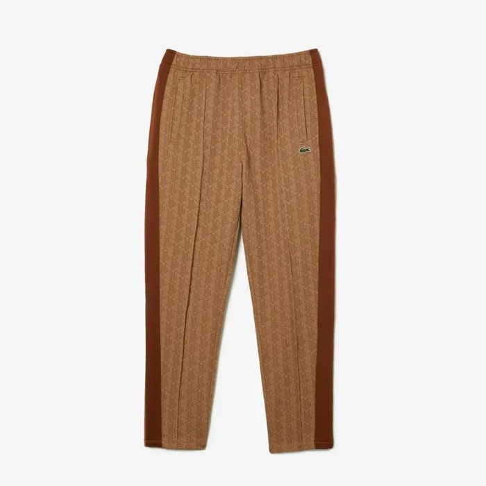 Matching Sets Men Lacoste Men039s Monogram Print Pants Beige Brown Zwm