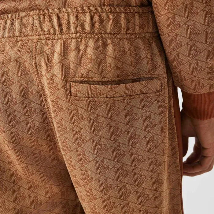 Matching Sets Men Lacoste Men039s Monogram Print Pants Beige Brown Zwm