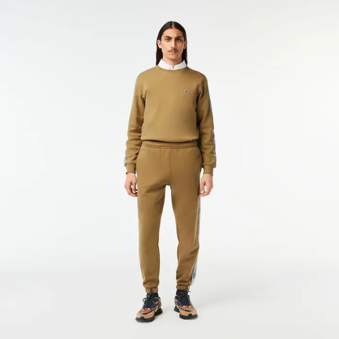 Matching Sets Men Lacoste Mens Logo Stripe Joggers Brown Six