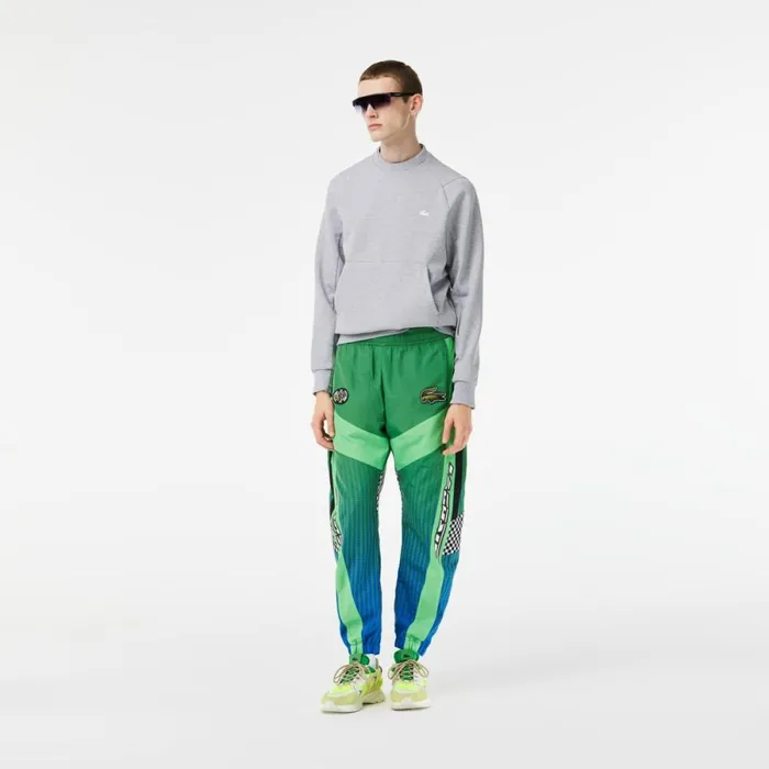 Matching Sets Men Lacoste Mens Ombr Checkerboard Print Joggers Green Blue Chy