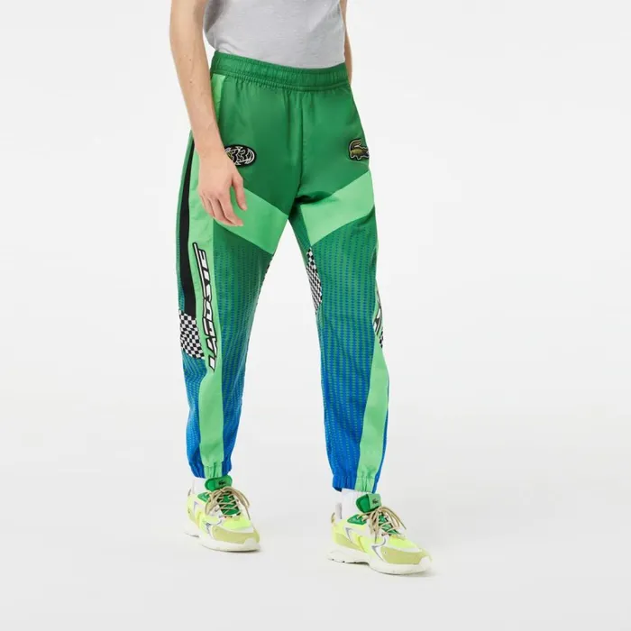 Matching Sets Men Lacoste Mens Ombr Checkerboard Print Joggers Green Blue Chy