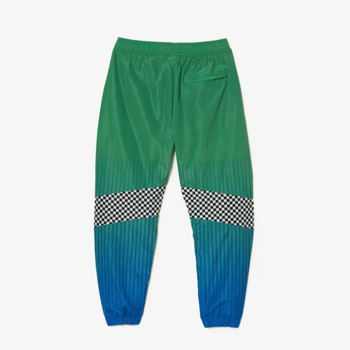 Matching Sets Men Lacoste Mens Ombr Checkerboard Print Joggers Green Blue Chy