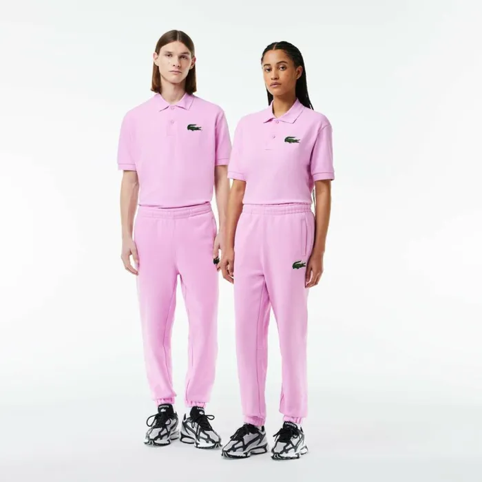 Matching Sets WomenMen Lacoste Unisex Organic Cotton Fleece Sweatpants Pink Ixv