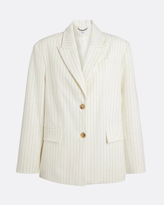 Maurissa Ivory Pinstripe Jacket Ivory Pinstripe Women Jackets and Coats Safiyaa