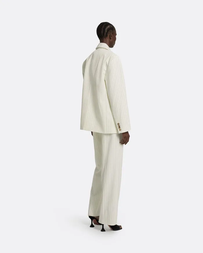 Maurissa Ivory Pinstripe Jacket Ivory Pinstripe Women Jackets and Coats Safiyaa