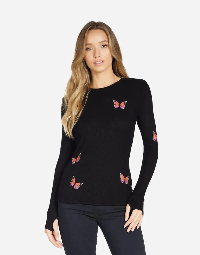 McKinley Butterfly Wings Black Women Lauren Moshi Long Sleeve