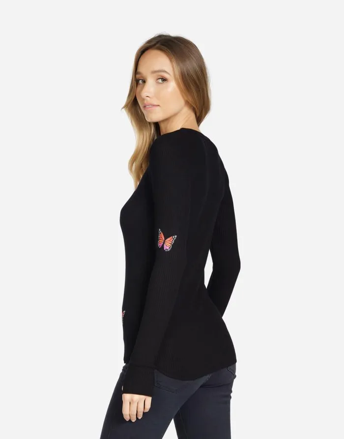McKinley Butterfly Wings Black Women Lauren Moshi Long Sleeve