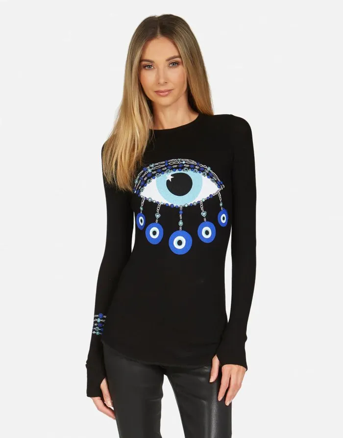 McKinley Chain Evil Eye Black Women Lauren Moshi Long Sleeve