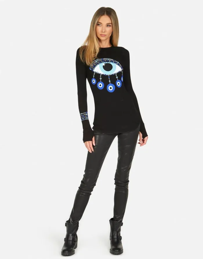McKinley Chain Evil Eye Black Women Lauren Moshi Long Sleeve