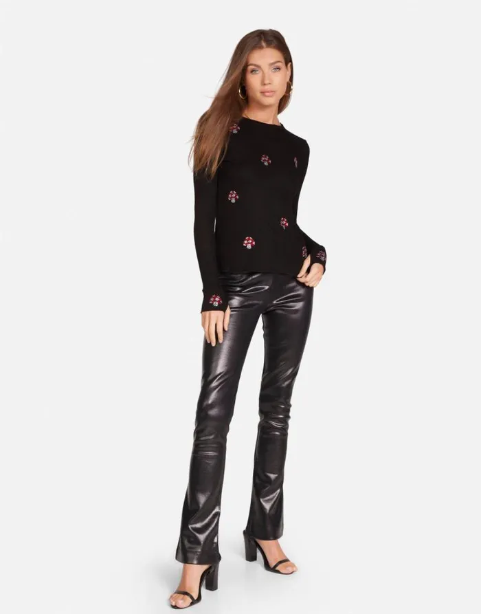 McKinley Crystal Mushrooms Black Women Lauren Moshi Long Sleeve