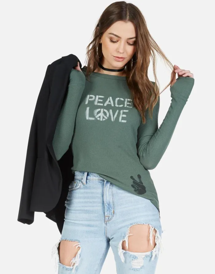 McKinley Peace Love Spray Hunter Women Lauren Moshi Long Sleeve