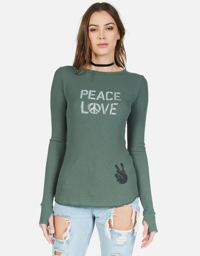 McKinley Peace Love Spray Hunter Women Lauren Moshi Long Sleeve