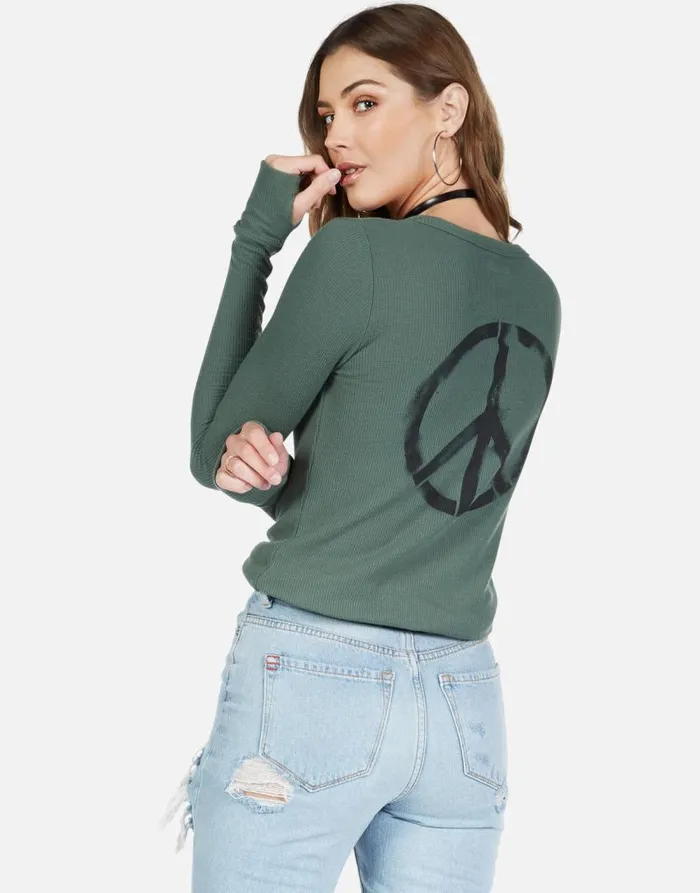 McKinley Peace Love Spray Hunter Women Lauren Moshi Long Sleeve