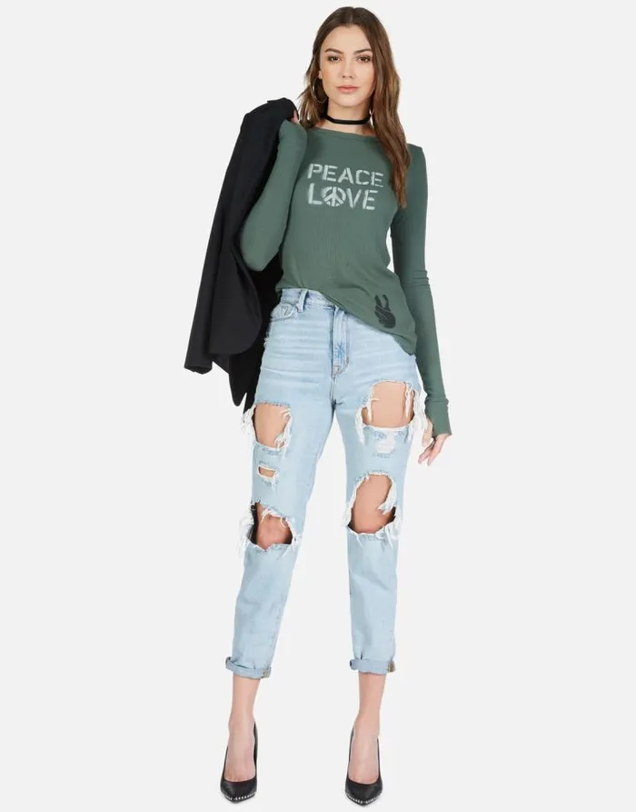 McKinley Peace Love Spray Hunter Women Lauren Moshi Long Sleeve