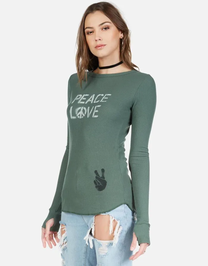 McKinley Peace Love Spray Hunter Women Lauren Moshi Long Sleeve