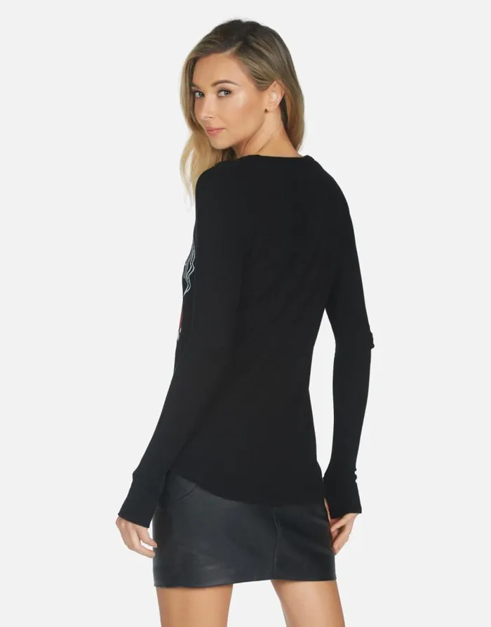 McKinley X Def Leppard Heartbreak White Women Lauren Moshi Long Sleeve