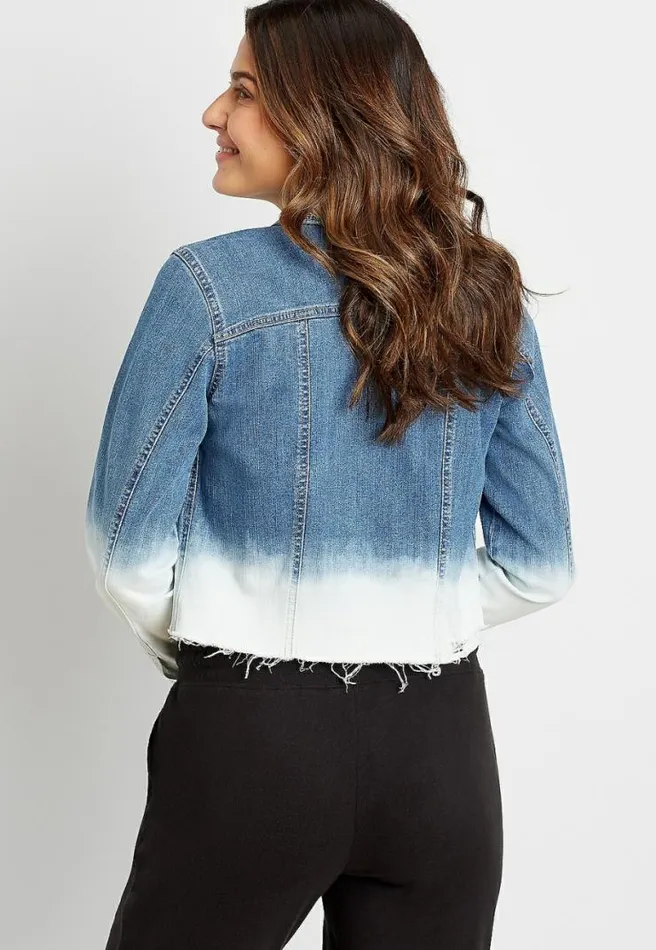 Medium Wash Ombre Denim Jacket Women Maurices Tops