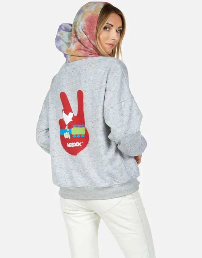 Melanie Woodstock Peace Heather Greyskittles Women Lauren Moshi Hoodies