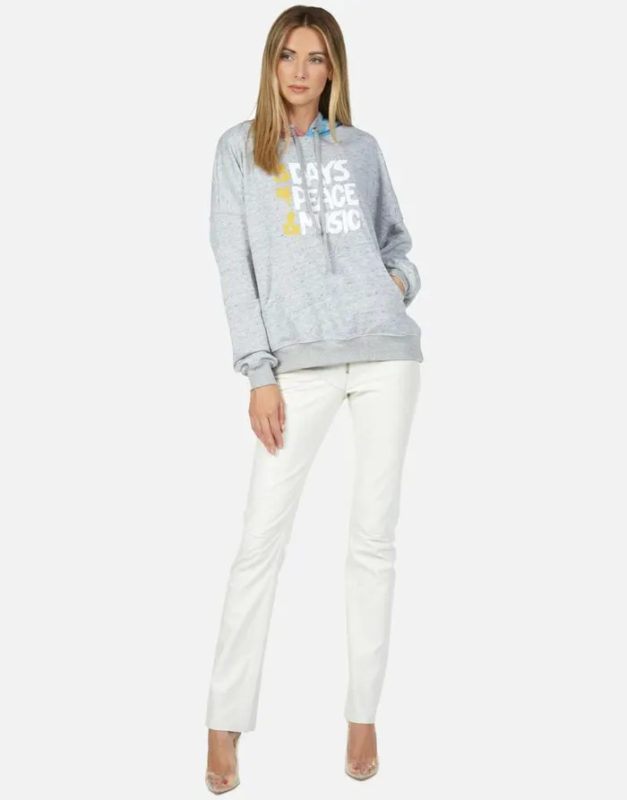 Melanie Woodstock Peace Heather Greyskittles Women Lauren Moshi Hoodies