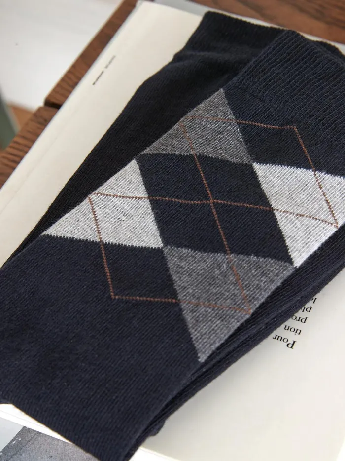 Men Accessories Cyrillus Pair Of 2 Intarsia Socks Marine