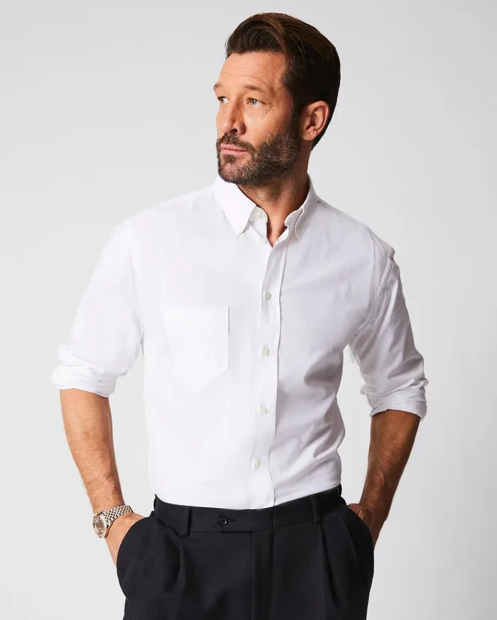 Men Arnie Oxford Shirt Light Grey Billy Reid Shirting