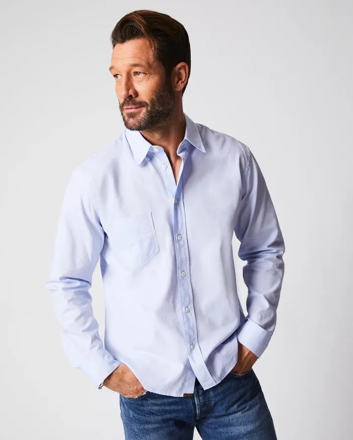 Men Arnie Oxford Shirt Light Grey Billy Reid Shirting