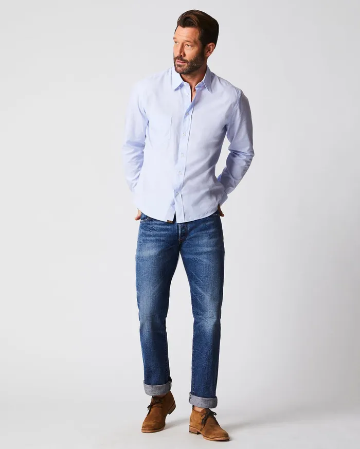 Men Arnie Oxford Shirt Light Grey Billy Reid Shirting