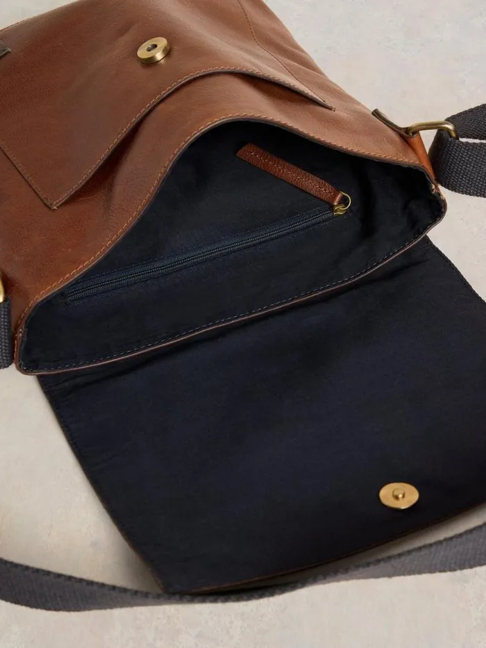 Men BAGS White Stuff Frankie Leather Crossbody Bag Mid Tan Men BAGS White Stuff Frankie Leather Crossbody Bag Mid Tan