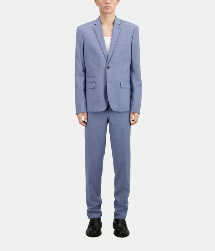 Men Blazers and Suits THE KOOPLES Light Blue Wool Suit Jacket