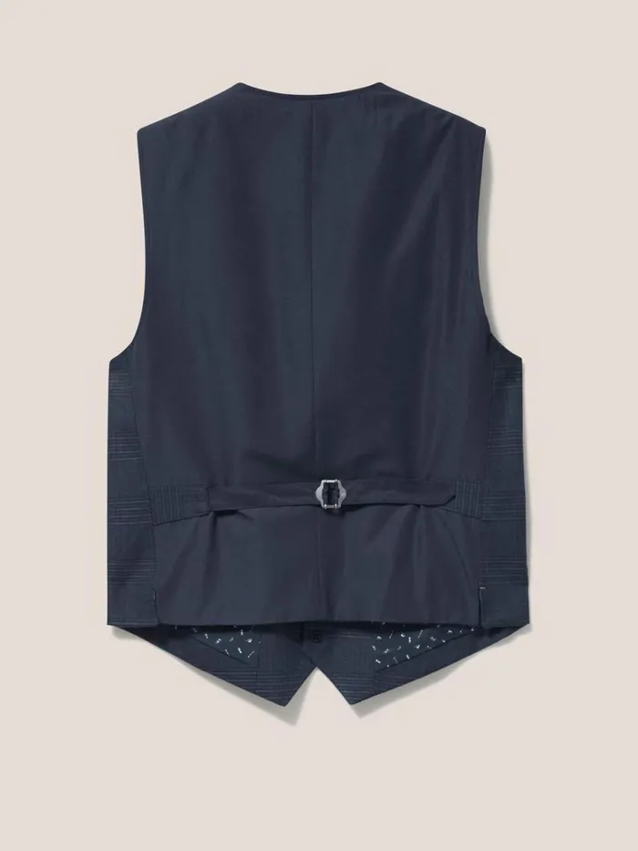 Men BLAZERS White Stuff Harrison Check Waistcoat Deep Blue Men BLAZERS White Stuff Harrison Check Waistcoat Deep Blue