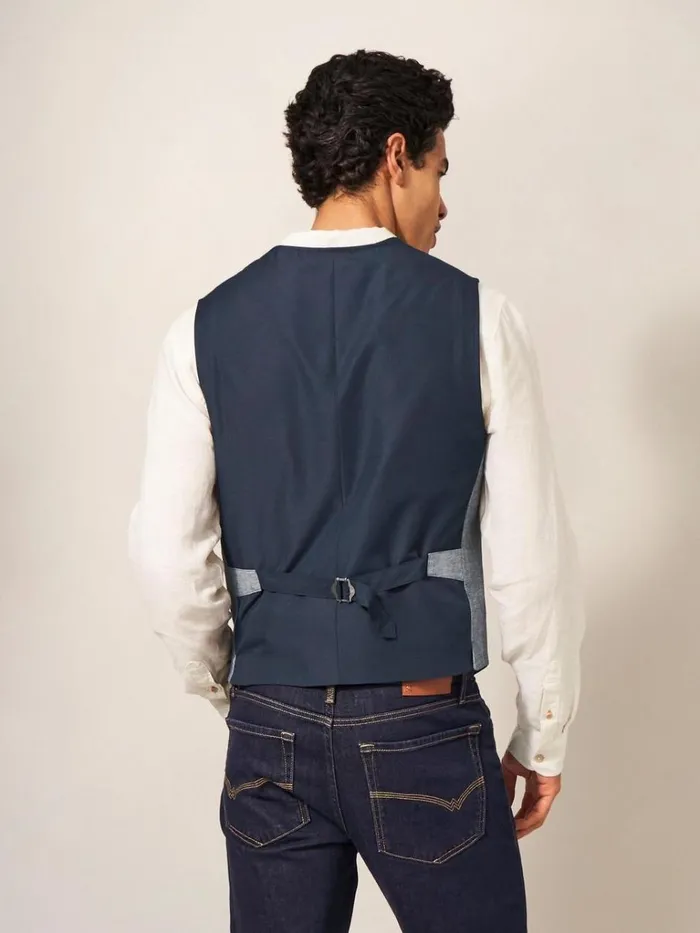 Men BLAZERS White Stuff Heath Chambray Waistcoat Chambray Blue Men BLAZERS White Stuff Heath Chambray Waistcoat Chambray Blue