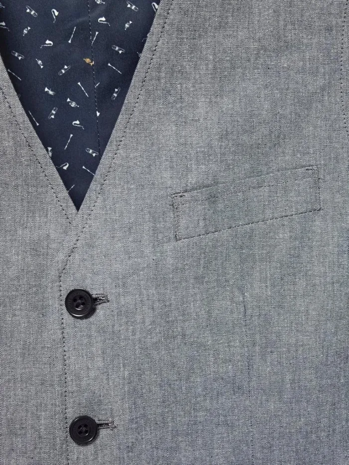 Men BLAZERS White Stuff Heath Chambray Waistcoat Chambray Blue Men BLAZERS White Stuff Heath Chambray Waistcoat Chambray Blue