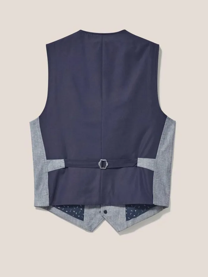 Men BLAZERS White Stuff Heath Chambray Waistcoat Chambray Blue Men BLAZERS White Stuff Heath Chambray Waistcoat Chambray Blue