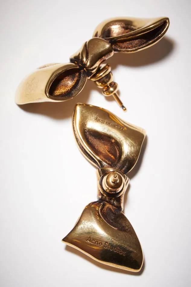 Men Bow Earrings Antique Gold Acne Studios Jewellery