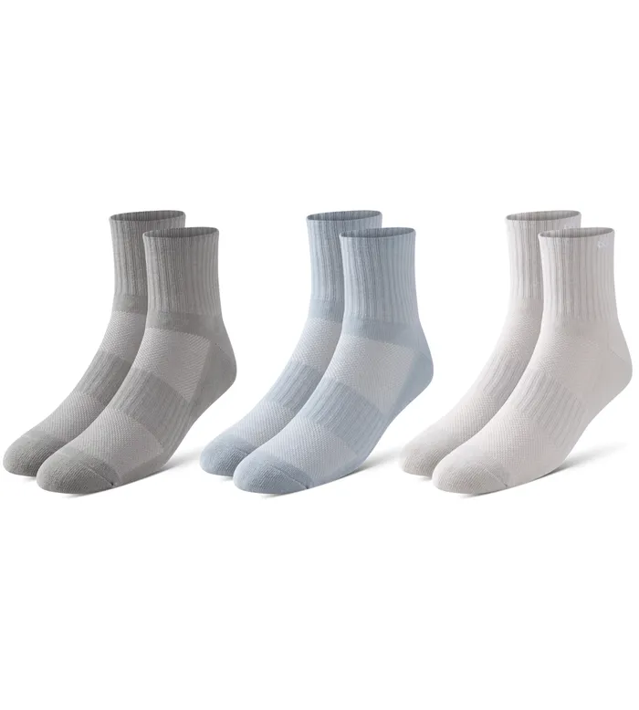 Men Bowo Cushion Ankle Lt Blue Socks 3 Pack Pair Of Thieves Ankle