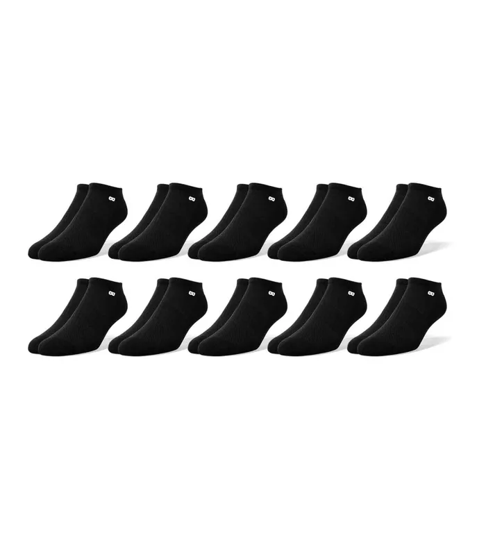 Men Bowo Cushion Low Cut Black Socks 10 Pack Pair Of Thieves LowCut