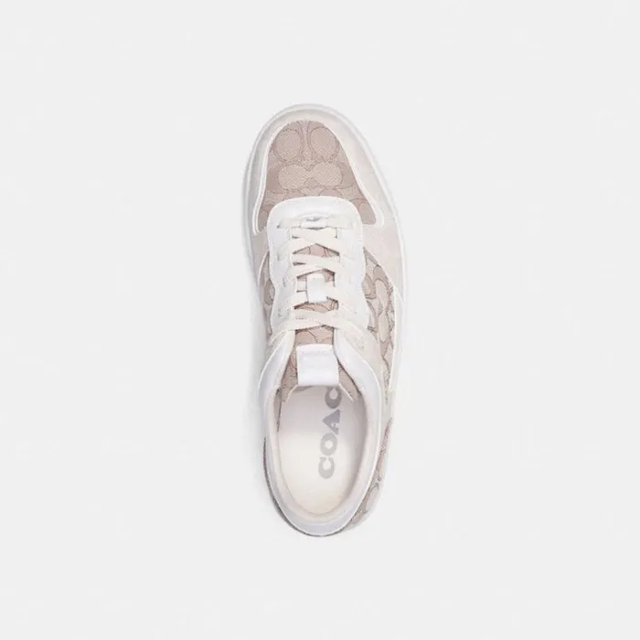 Men C201 Sneaker In Signature Jacquard Chalkstone Coach Sneakers