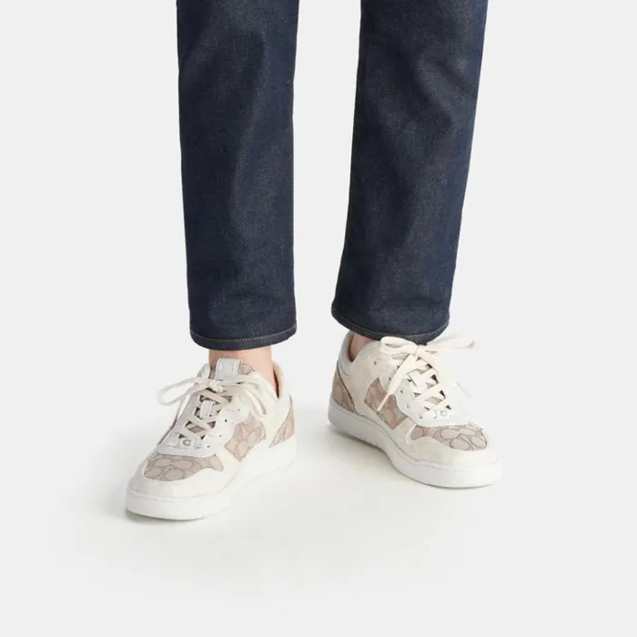 Men C201 Sneaker In Signature Jacquard Chalkstone Coach Sneakers