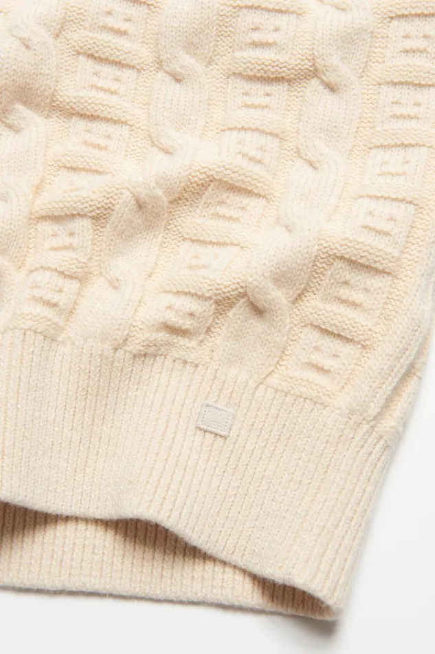 Men Cable Wool Sleeveless Jumper Oatmeal Melange Acne Studios Knitwear